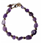 Bracelet Améthyste baroque acier doré avec fermoir