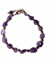 Bracelet Améthyste baroque acier doré avec fermoir