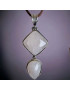 Pendentif Quartz rose Argent 925 sur cordon réglable