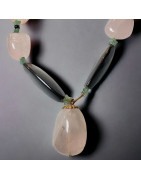 Collier Quartz rose & Onyx