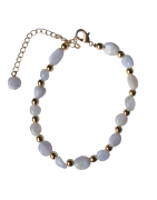 Bracelet Agate bleue baroque acier doré avec fermoir