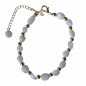 Bracelet Agate bleue baroque acier doré avec fermoir