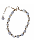 Bracelet Agate bleue baroque acier doré avec fermoir