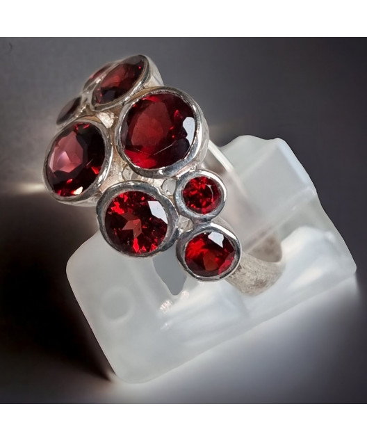 Bague Grenat Argent 925 Taille 58