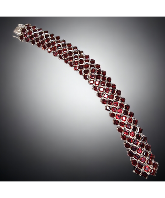 Bracelet Grenat avec fermoir Argent 925