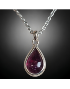 Pendentif Tourmaline Rubellite avec chaîne Agent 925