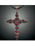 Pendentif Grenat Croix sur cordon Argent 925