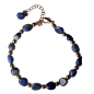 Bracelet Lapis-lazuli baroque acier doré avec fermoir