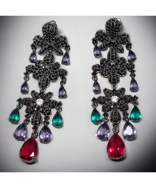 Boucles Zirconium multicolore