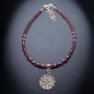 Bracelet Grenat facetté avec Fleur de vie Argent 925