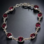 Bracelet Grenat facetté serti Argent 925