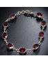 Bracelet Grenat facetté serti Argent 925