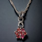 Pendentif Grenat Fleur avec chaîne Argent 925