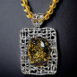 Pendentif Ambre végétal sur collier Ambre Baltique pierres rondes 8mm