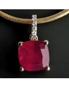 Pendentif Rubis & Diamants Or 18 carats