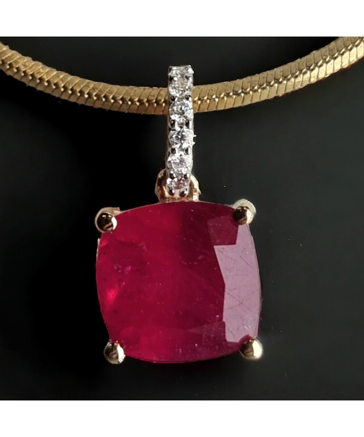 Pendentif Rubis & Diamants Or 18 carats