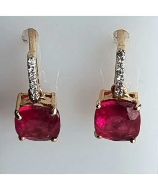 Boucles Rubis & Diamants Or 18 carats