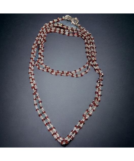 Collier Grenat facetté Argent 925