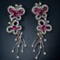 Boucles Rubis synthétique & Zirconium Papillons Argent 925