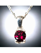 Pendentif Grenat avec chaîne Argent 925