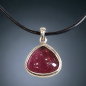 Pendentif Grenat serti Argent 925 sur cordon