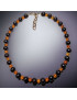 Collier Grenat Pierres rondes & Ambre