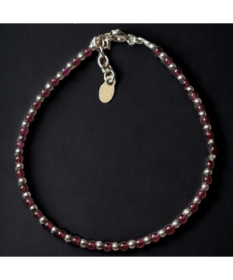 Bracelet Grenat facetté Argent 925