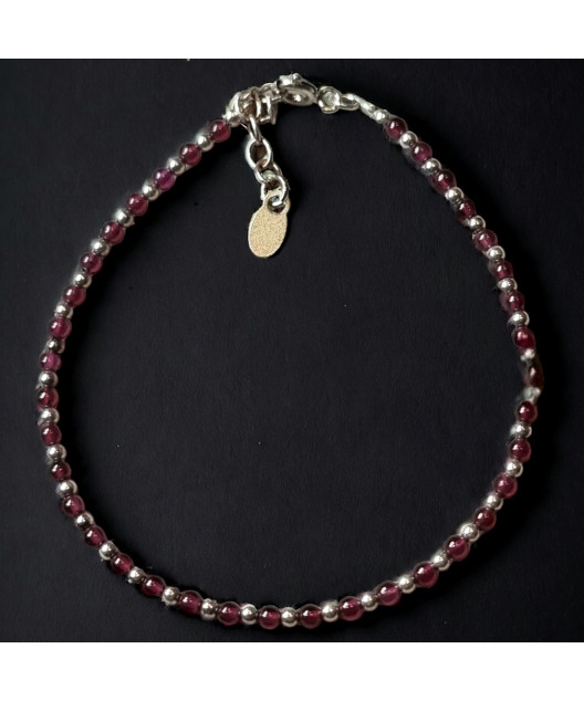 Bracelet Grenat facetté Argent 925