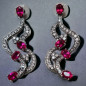 Boucles Rubis synthétique & Zirconium Argent 925