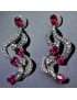 Boucles Rubis synthétique & Zirconium Argent 925