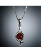 Pendentif Grenat avec chaîne Argent 925