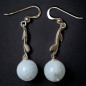 Boucles Aigue marine Boules Argent 925 (s)
