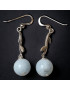 Boucles Aigue marine Boules Argent 925 (s)