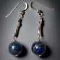 Boucles Lapis-lazuli Boules Argent 925 (s)