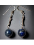 Boucles d'oreilles Lapis lazuli boules Argent 925