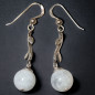 Boucles Pierre de lune boules Argent 925
