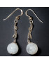 Boucles Pierre de lune boules Argent 925