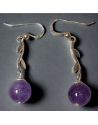 Boucles Améthyste Boules Argent 925 (s)