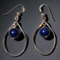 Boucles Lapis-lazuli boules Argent 925