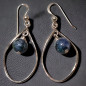 Boucles Apatite Malachite boules Argent 925