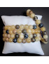 Bracelet Calcite jaune Jaspe paysage & Obsidienne neigeuse avec fermoir