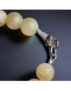 Bracelet Calcite jaune Jaspe paysage & Obsidienne neigeuse avec fermoir
