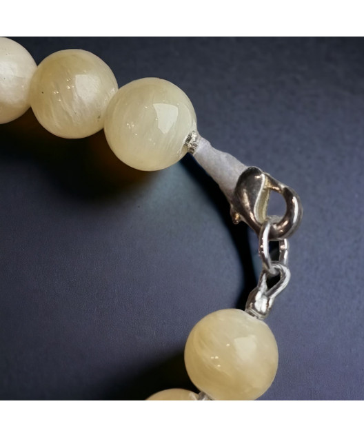 Bracelet Calcite jaune Jaspe paysage & Obsidienne neigeuse avec fermoir