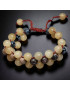 Bracelet Calcite jaune Jaspe paysage & Obsidienne neigeuse sur cordon réglable