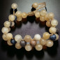 Bracelet Calcite jaune Jaspe paysage & Obsidienne neigeuse sur cordon réglable