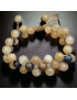 Bracelet Calcite jaune Jaspe paysage & Obsidienne neigeuse sur cordon réglable