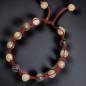 Bracelet Calcite jaune Jaspe paysage & Obsidienne neigeuse sur cordon réglable