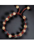 Bracelet Calcite jaune Jaspe paysage & Obsidienne neigeuse sur cordon réglable