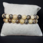 Bracelet Calcite jaune & Jaspe paysage Enfant Pierres rondes 8mm