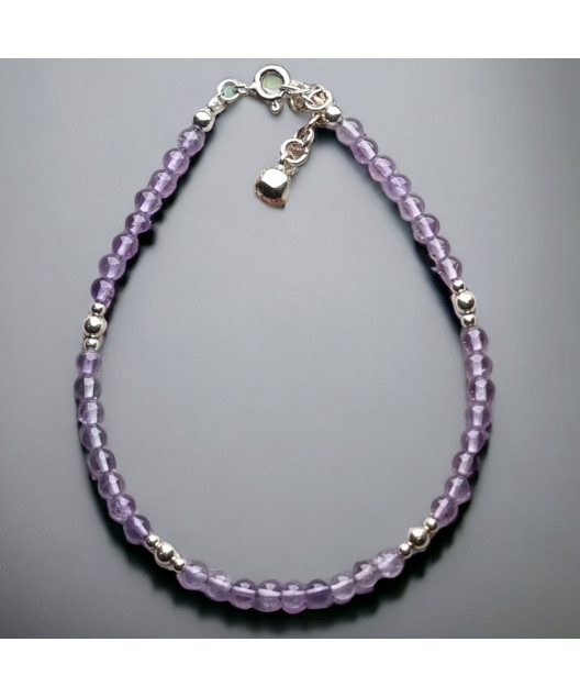 Bracelet Améthyste facettée Argent 925